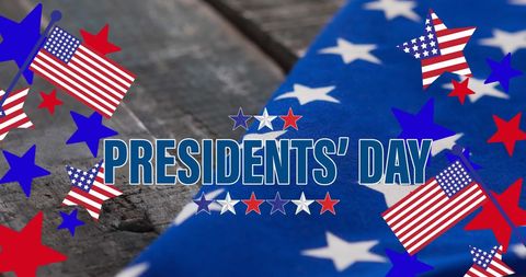 Celebratory Presidents' Day Banner with Stars and Flags - Download Free Stock Images Pikwizard.com