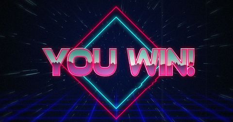 retro you win glitch in neon cybernetic style - Download Free Stock Images Pikwizard.com