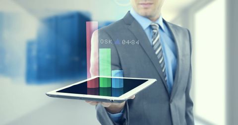 businessman showing analytics on digital tablet - Download Free Stock Images Pikwizard.com