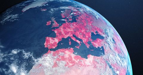 Earth Highlighting COVID-19 Pandemic Spread Over Europe - Download Free Stock Images Pikwizard.com