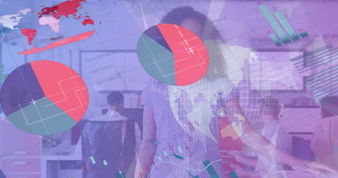 Data Visualization Overlay in Modern Office