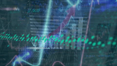 Digital Data Processing Overlaid on Modern Office Setting