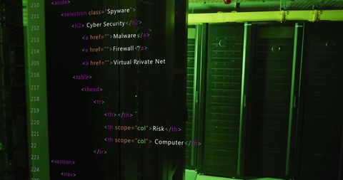Network Security Code Over Transparent Server Room - Download Free Stock Images Pikwizard.com
