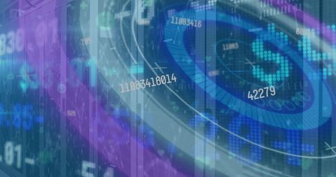 Futuristic Digital Data Interface with Circular Scanner - Download Free Stock Images Pikwizard.com