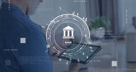 Digital Banking Technology Network and Data Processing - Download Free Stock Images Pikwizard.com