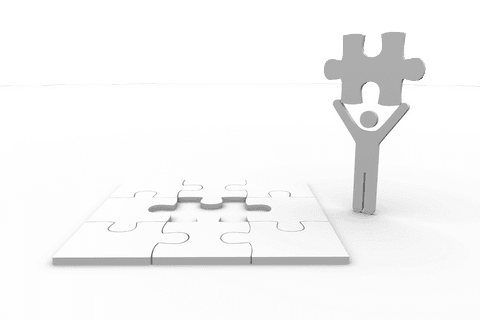 human 3d silhouette holding puzzle piece over background - Download Free Stock Videos Pikwizard.com