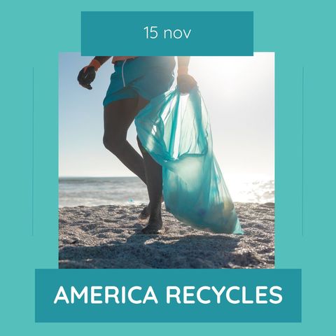 eco-conscious action during america recycles day on the beach - Download Free Stock Templates Pikwizard.com