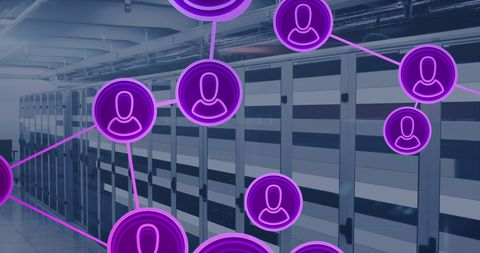 Network Connections in Data Center with Digital Icons - Download Free Stock Images Pikwizard.com