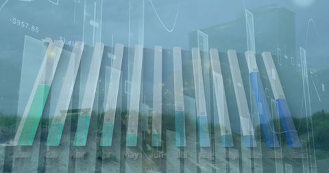 Futuristic Data Visualizations Merging with Landscape - Download Free Stock Images Pikwizard.com