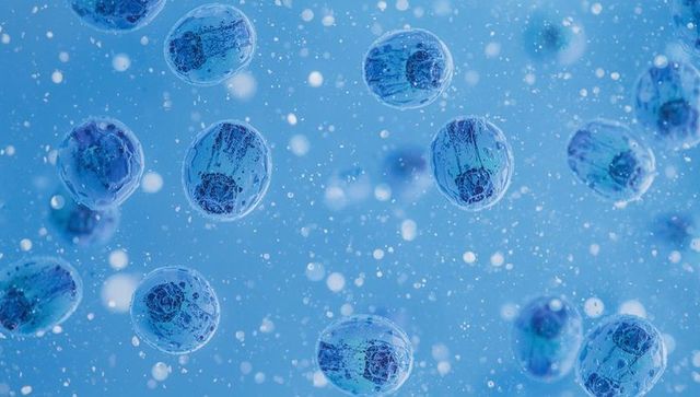 Blue Floating Microspheres in Hydrogen Fluid for Futuristic Bio Research