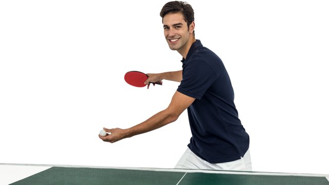 Happy Male Athlete Playing Table Tennis with Transparent Background - Download Free Stock Videos Pikwizard.com