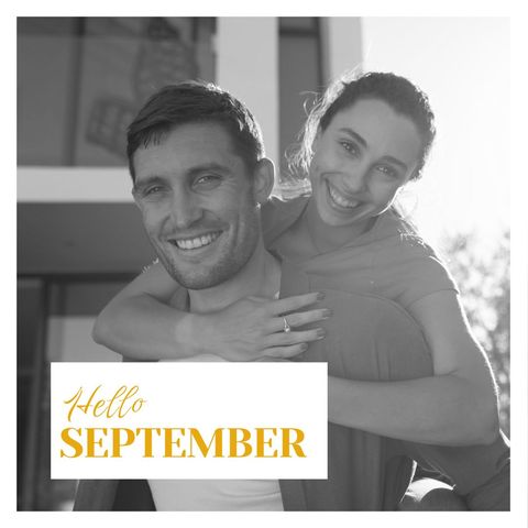 Smiling Couple Embracing for Warm September Welcome - Download Free Stock Templates Pikwizard.com