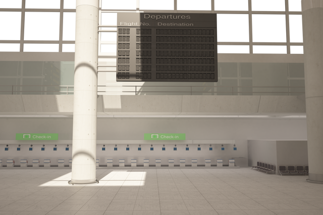 Transparent Interior of Airport Showing Departures - Download Free Stock Videos Pikwizard.com