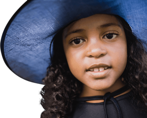 close-up portrait of girl in blue hat on transparent background - Download Free Stock Videos Pikwizard.com