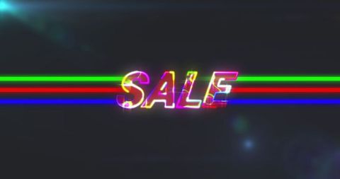 Neon Glitch SALE Text in Cyberpunk Style