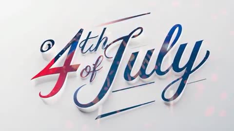 Dynamic 3D Fourth of July Celebration Graphic with Fireworks