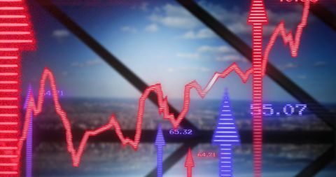 Financial Data Processing Over Cityscape Abstract