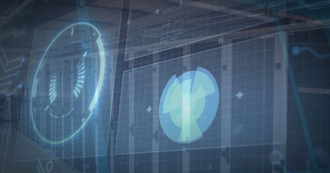 Futuristic Digital Interface Over Virtual Servers - Download Free Stock Images Pikwizard.com