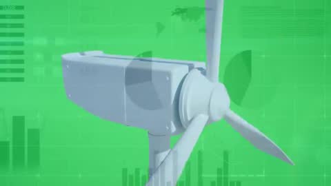 Futuristic Wind Turbine Design with Data Overlays