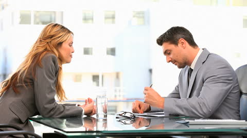 Professional Business Meeting in Modern Office Setting