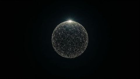 Futuristic sphere of connected nodes in digital void