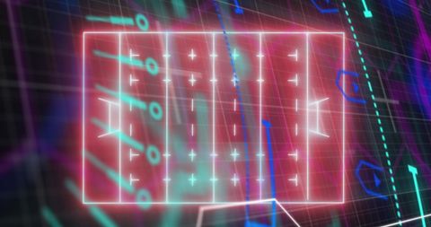 Futuristic Neon Soccer Field with Data Overlay - Download Free Stock Images Pikwizard.com