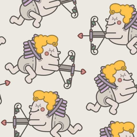 seamless repeating cute cupid pattern on transparent background - Download Free Stock Videos Pikwizard.com
