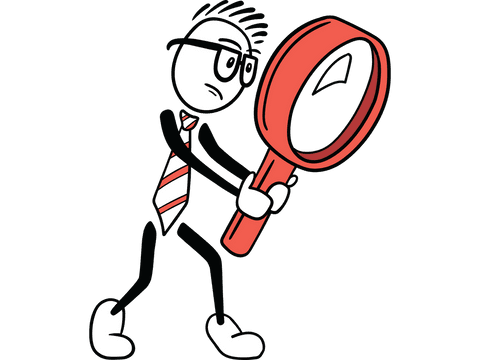 stick figure man with magnifying glass on transparent background - Download Free Stock Videos Pikwizard.com