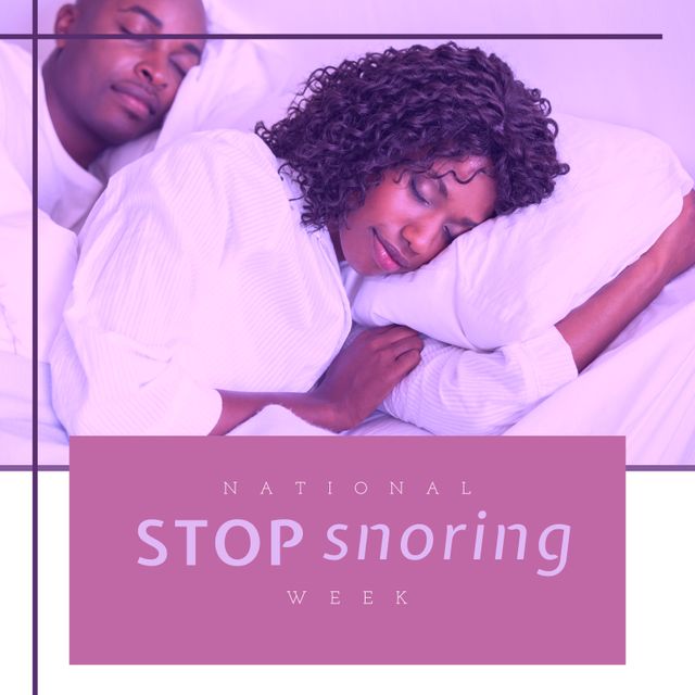 African American Couple Sleeping Comfortably for National Stop Snoring Week - Download Free Stock Templates Pikwizard.com