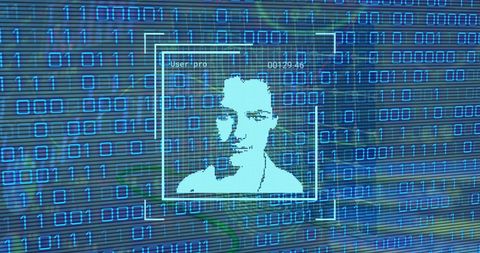 Digital Facial Recognition in Data Stream - Download Free Stock Images Pikwizard.com