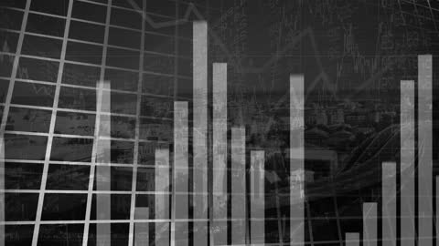 Data Analytics Visualization Overlaying Urban Cityscape