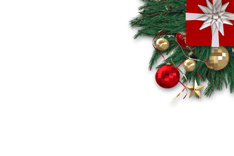 Festive Floral Wreath with Red Present and Golden Ornaments on Transparent Background - Download Free Stock Videos Pikwizard.com