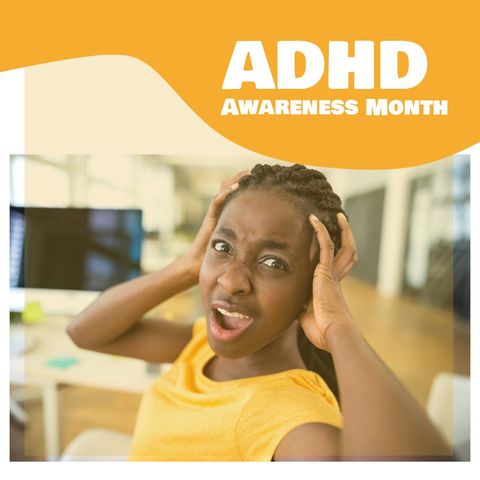 frustrated businesswoman highlighting adhd awareness month - Download Free Stock Templates Pikwizard.com