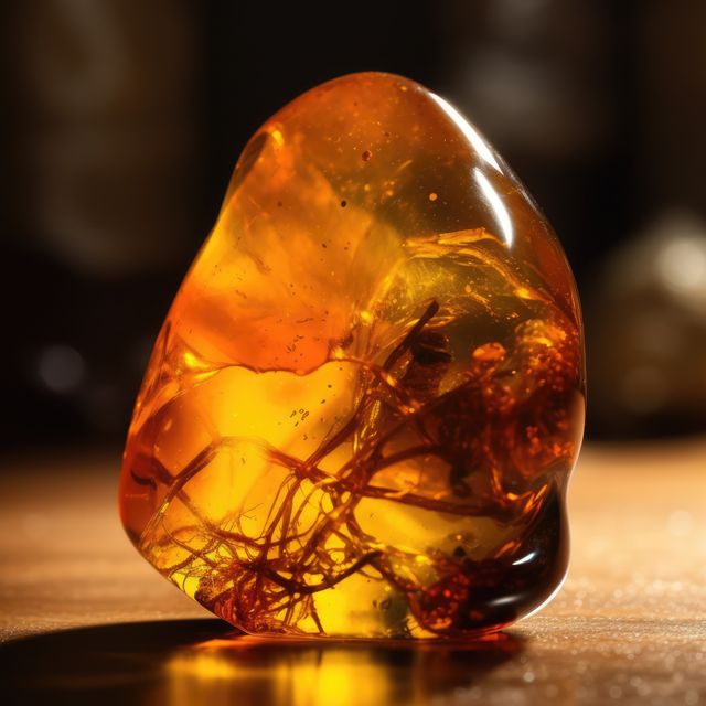 Close up of piece of amber with pattern created using generative ai technology - Download Free Stock Photos Pikwizard.com