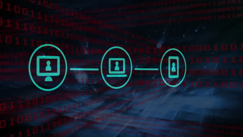 Cybersecurity Network Visualization with Binary Code Overlay