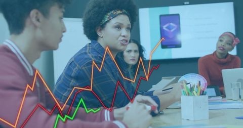 Diverse Team Brainstorming Financial Strategies