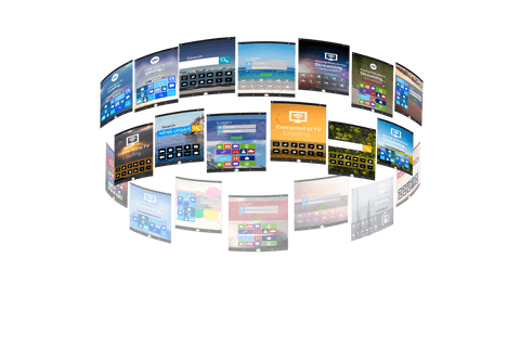 colorful transparent digital interface displays on black background - Download Free Stock Videos Pikwizard.com