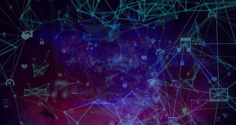 Abstract Digital Network Connectivity Concept with Global Icons