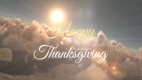 Thanksgiving Greeting with Sunlit Clouds