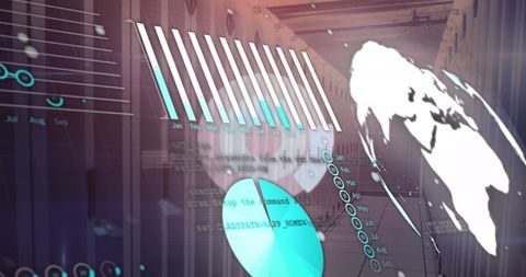 Global Data Processing with Digital Overlay on Computer Servers - Download Free Stock Images Pikwizard.com