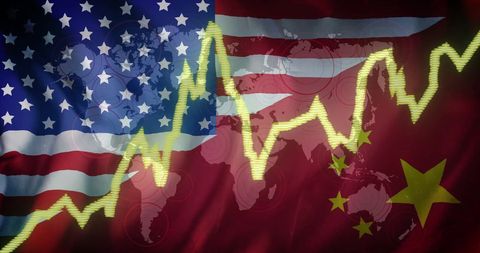 Us-china economic fluctuation concept