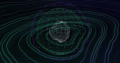 Futuristic Digital Sphere with Network Connections Over Topography - Download Free Stock Images Pikwizard.com