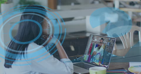 Virtual Meeting with Digital Data Overlay in Office Environment