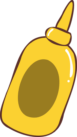 Minimalist flat design squeeze bottle with transparent background