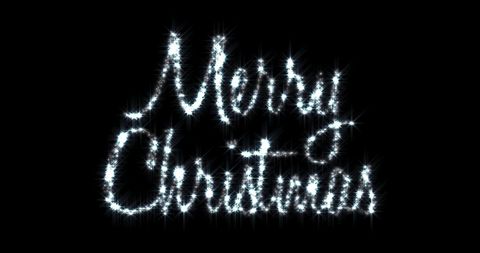 Sparkling Merry Christmas Message on Black Background