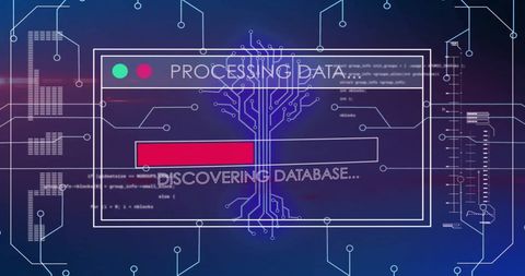 Digital Data Processing with Circuit Board Interface - Download Free Stock Images Pikwizard.com