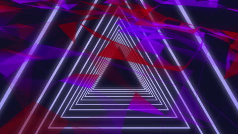 Futuristic Neon Triangle Animation with Kaleidoscopic Effects