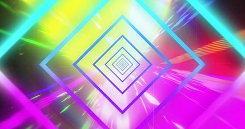Colorful Neon Diamonds Over Radiant Light Display - Download Free Stock Images Pikwizard.com