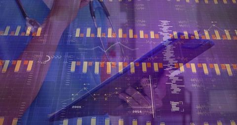 Clinician analyzing digital healthcare data with tablet and stethoscope