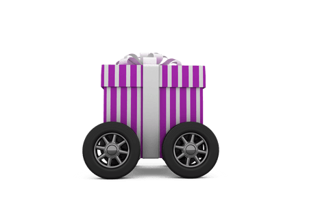 transparent gift box on wheels isolated concept - Download Free Stock Videos Pikwizard.com